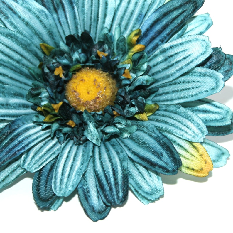 Textured Turquoise Blue Gerbera Daisy Artificial Flowers Etsy