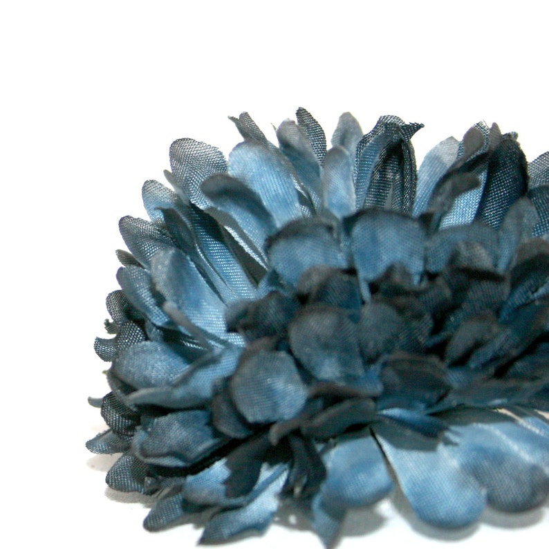 1 Midnight Blue Mum Artificial Flowers, Silk Flower image 5