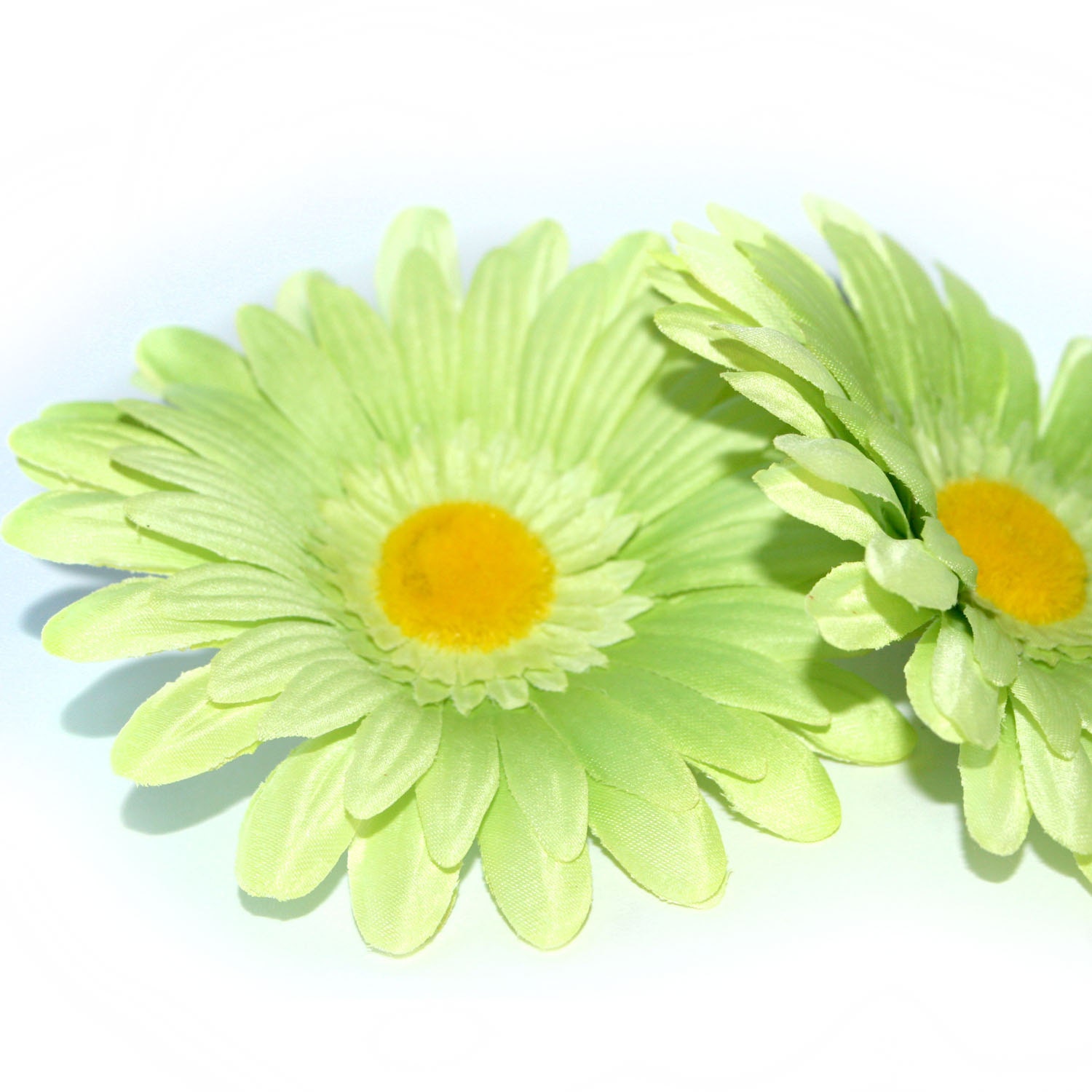 2 Light Green Daisies Arificial Flowers Silk Flowers Etsy