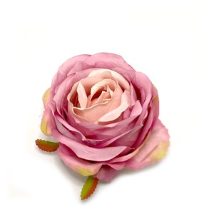 Boutique Pink Rose Head Artificial Flower Silk Flower Heads image 1