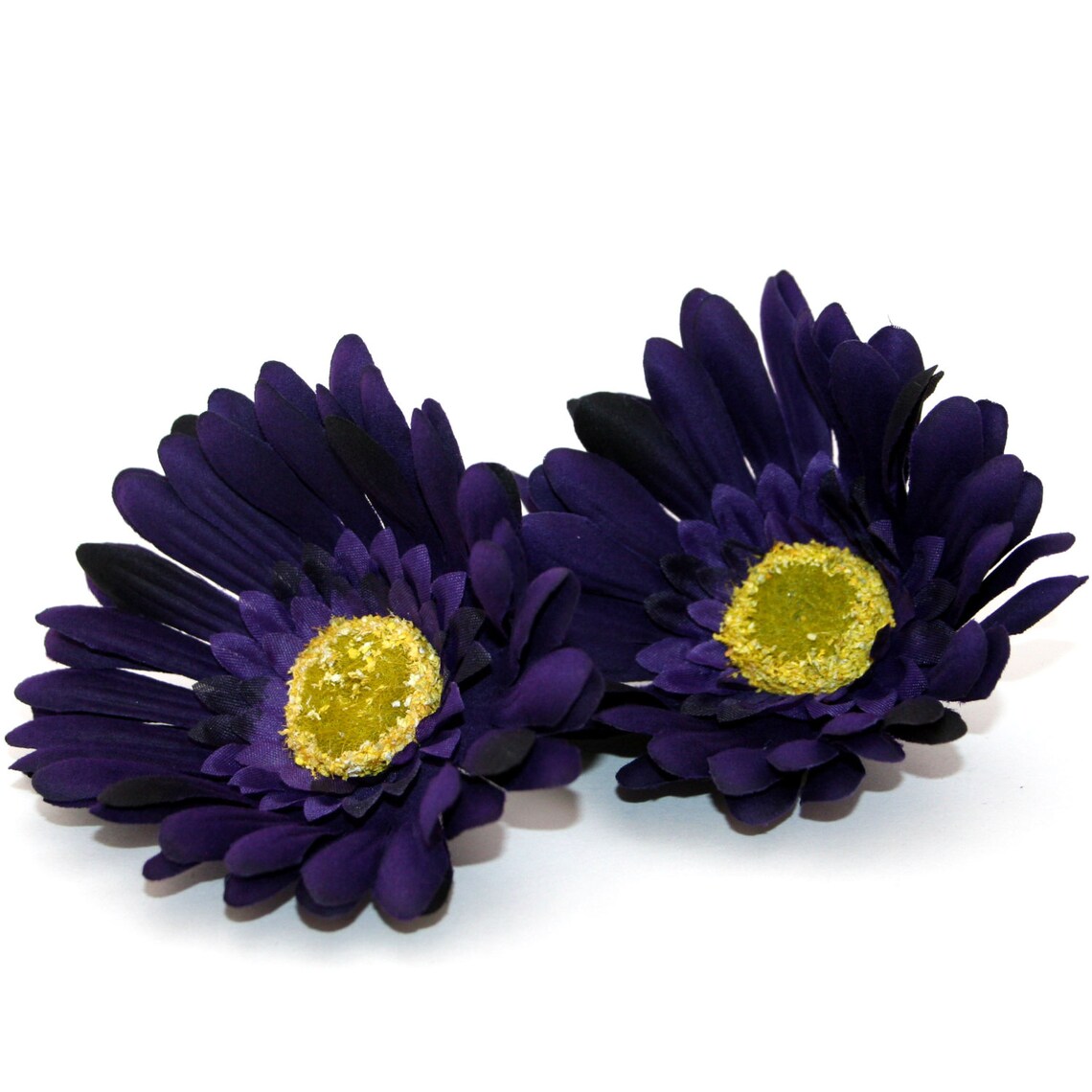 2 Deep Purple Silk Gerbera Daisies Artificial Flowers Silk Etsy