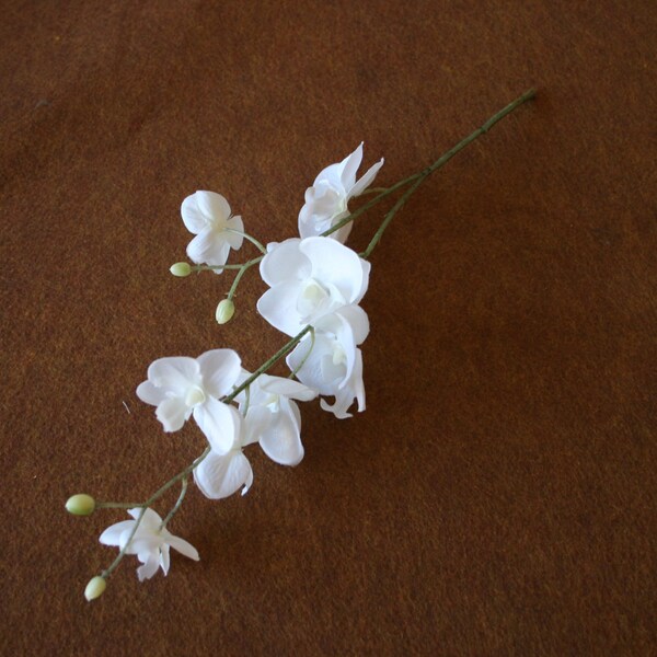 White Phalaenopsis Orchid Branch - silk flowers- artificial flowers