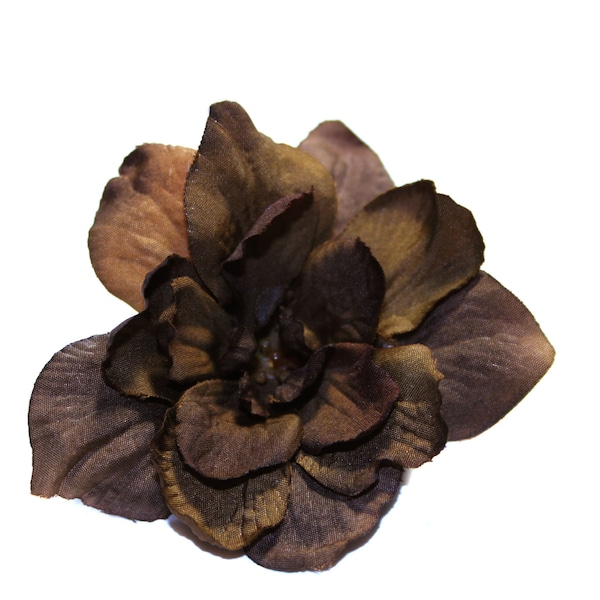 3 Milk Chocolate Delphinium Blossoms -4 Layers - Silk Flowers, Artificial Flowers