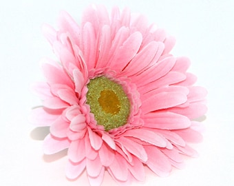 Gérbera rosa - Flores artificiais, cabeças de flores de seda - PRÉ-VENDA
