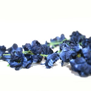 50 Navy Blue Blossoms 13-14 pick count Artificial Flowers, Silk Flower Blossoms PRE-ORDER image 3