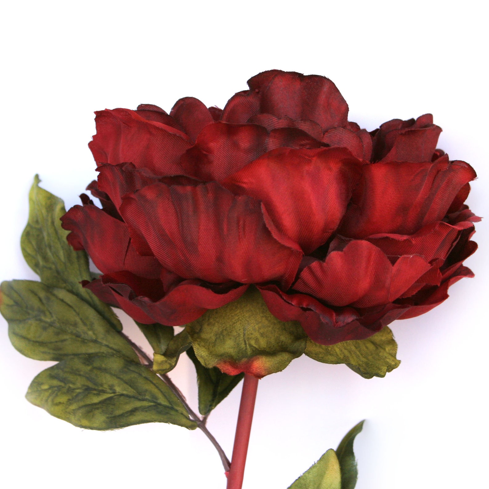ENORMOUS Deep Red Silk Peony Artificial Flowers Silk Etsy