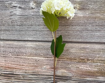 Cream Snowball Hydrangea Head Pick - Small Petals, Artificial Flowers, Silk Flowers - 3 inch head