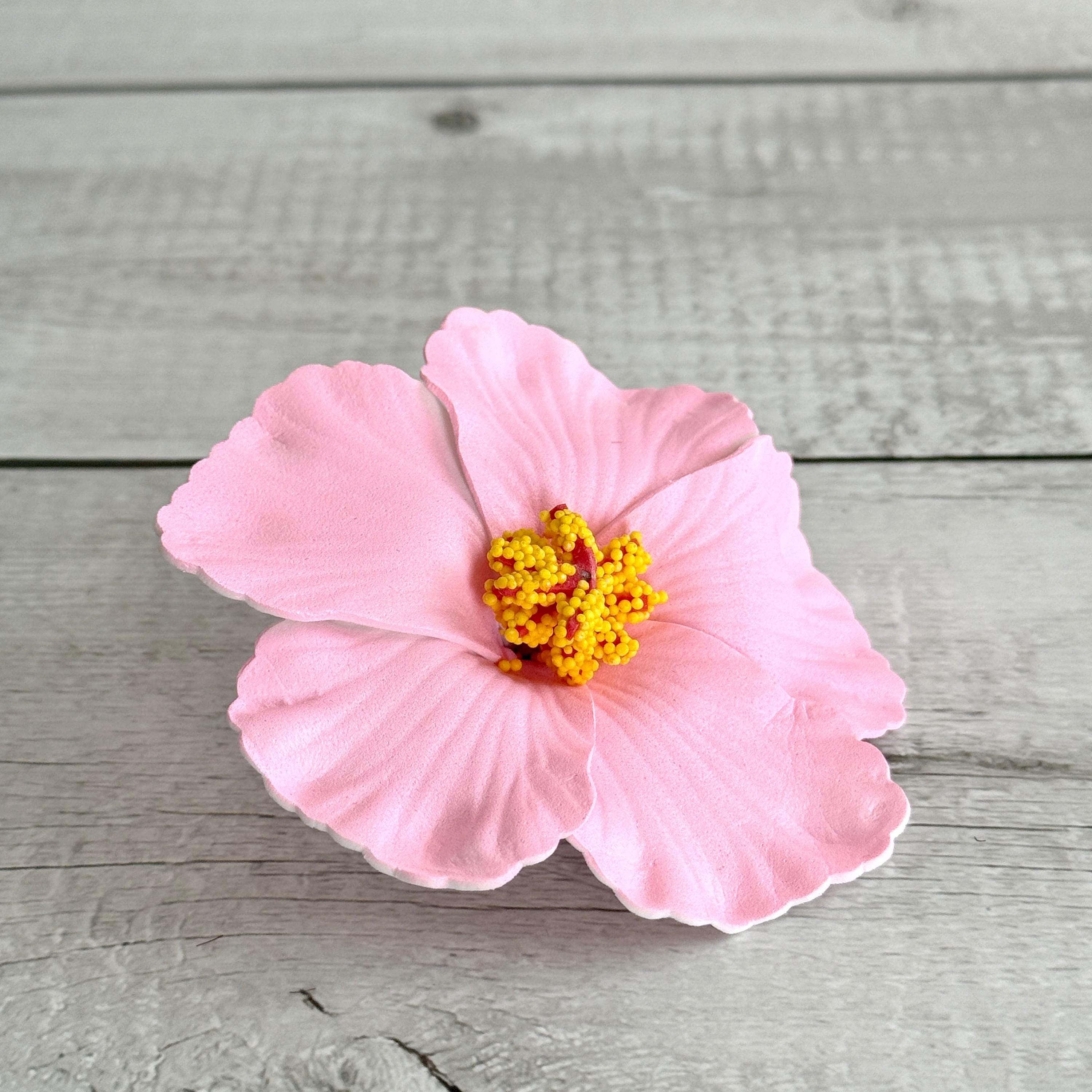 Pink Tropical Hawaiian Hibiscus Flower Clip - Artificial Flower