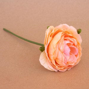 Perfect Peach Ranunculus Pick - Artificial Flowers, Silk Flowers