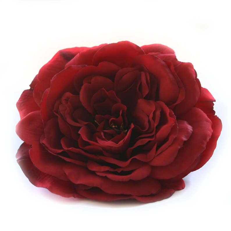 1 Large Deep Red Sophia Rose Silk Flowers Artificial Etsy
