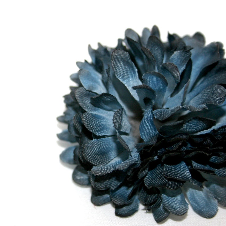 1 Midnight Blue Mum Artificial Flowers, Silk Flower image 3
