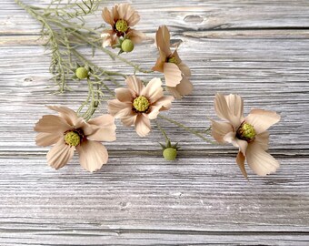 Beige Cosmo Branch  - Artificial Flowers, Silk Flowers