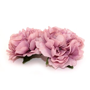 2 Small MAUVE PINK Peonies Artificial Flower Heads image 1