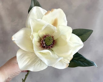 Jumbo Cream Magnolia With or Without Stem - Artificial Flower, Silk Flower Stem - PRE-ORDER