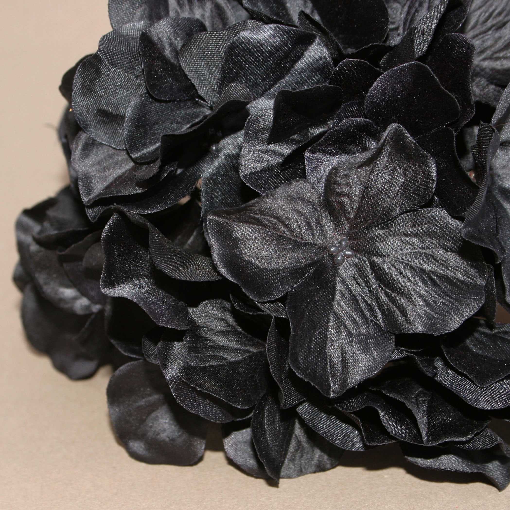 Jumbo Jet Black Hydrangea - With or Without Stem - Artificial