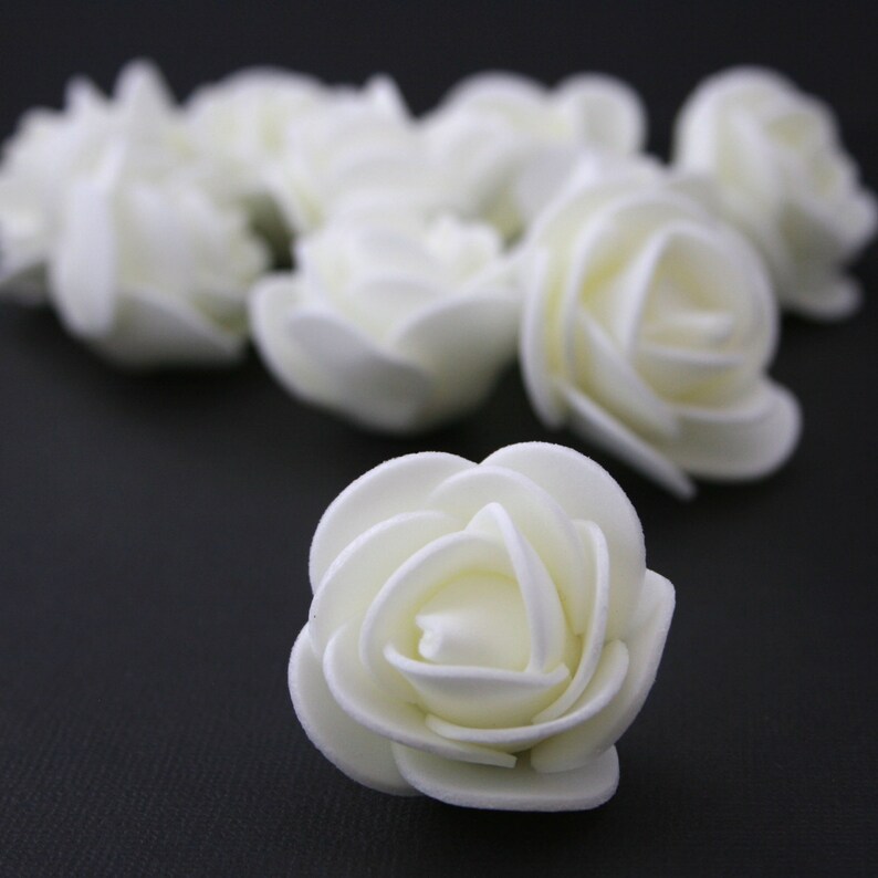 Artificial Flowers 10 Delicious Cream Foam Roses