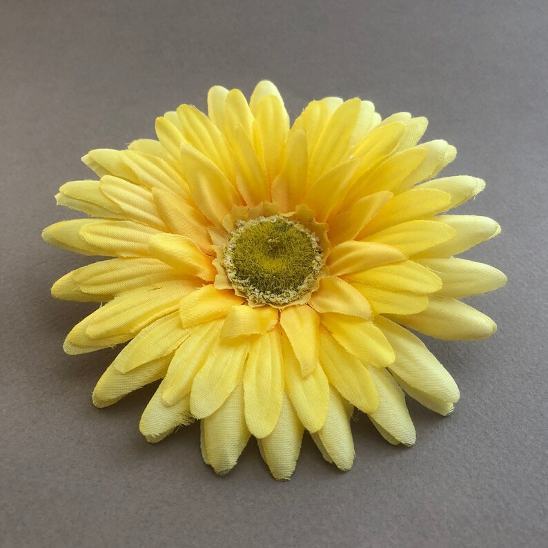 Haarspange mit Blüte Krokodilspange Gerbera gelb Neu