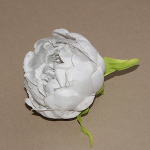 Peonía de seda gris claro - flor artificial, cabeza de flor de seda