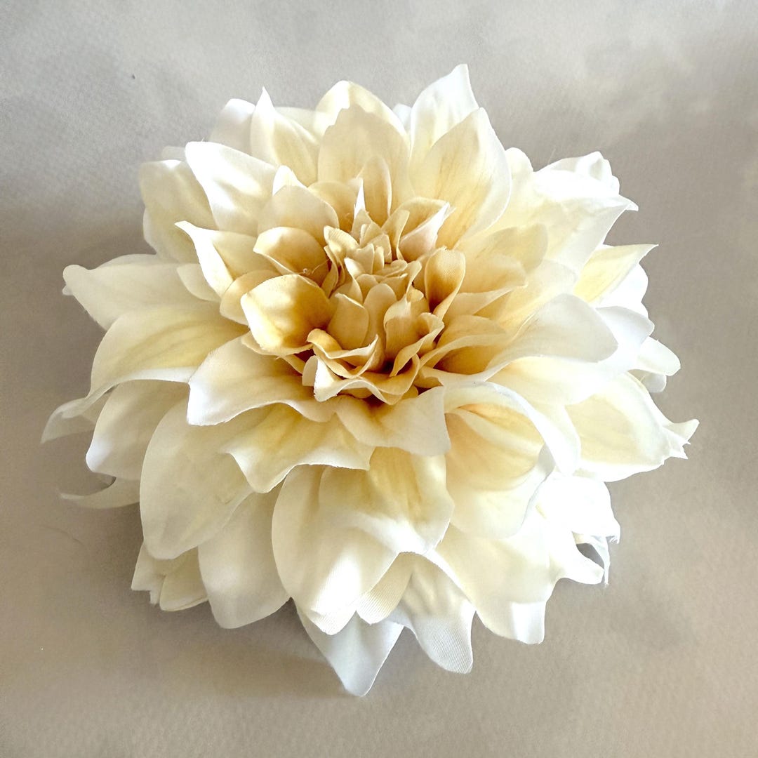 Dinner Plate Dahlia in Ivory Cream - Artificial Flower, Silk Flower ...