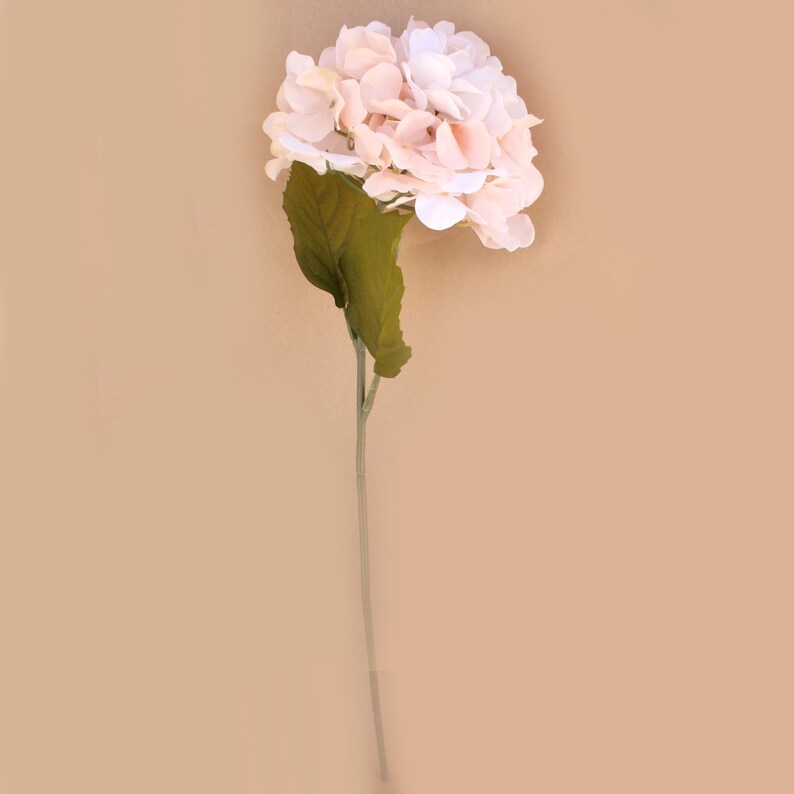 Papercraft Artificial Flowers With Or Without Stem White And Blush Hydrangea Bunch Full Head Artificial Flower Silk Flower