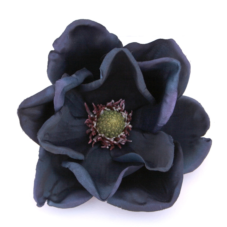 Navy Blue Magnolia With or Without Stem Artificial Flower Etsy