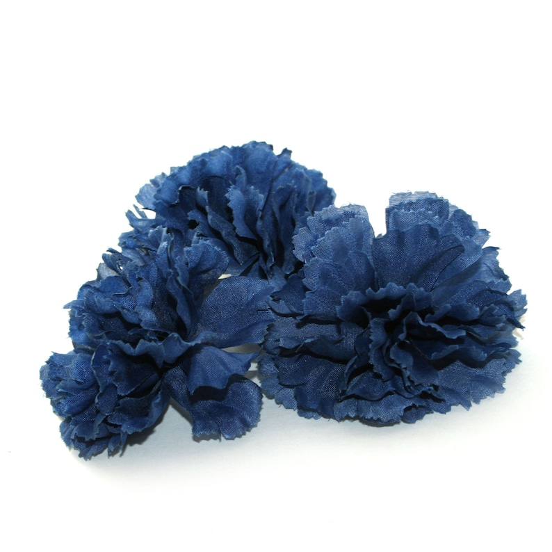 3 Bargain Navy Blue Carnations Artificial Flowers Etsy