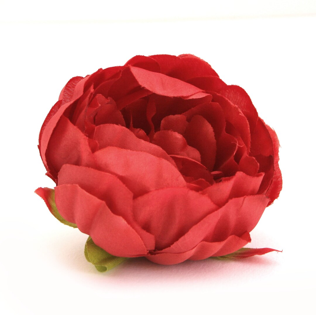 Red Peony Artificial Flower Silk Flower Heads Etsy