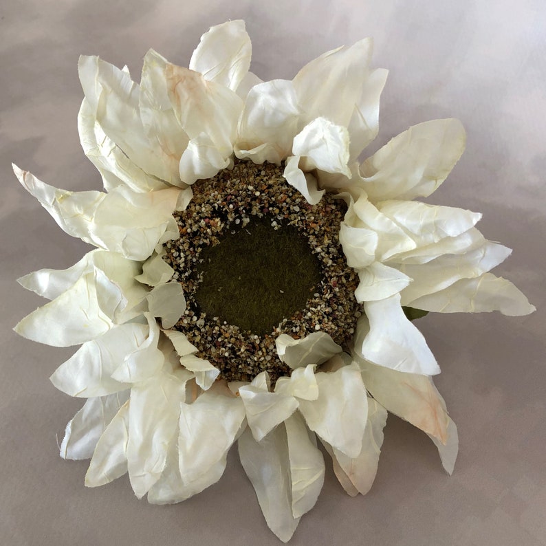 Dry Look Large Cream Sunflower Flower Pick Artificial Etsy