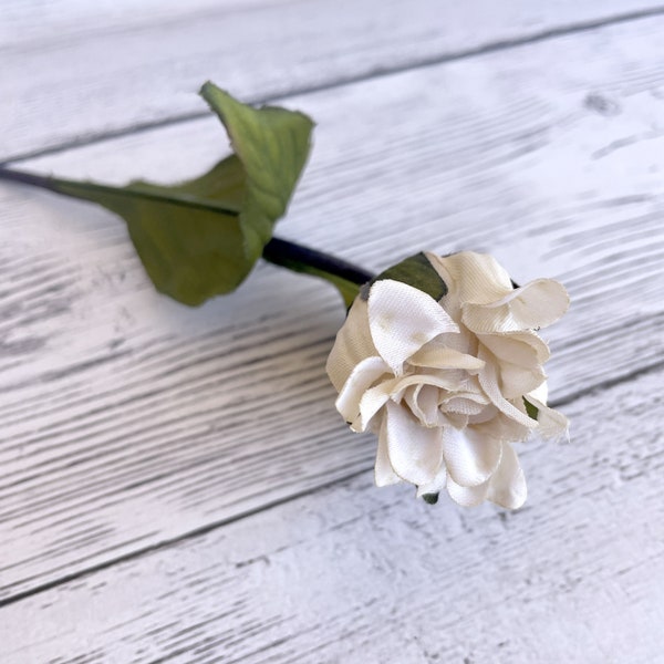 Dahlia Bud Pick in Ivory Cream Yellow - Artificial Flower