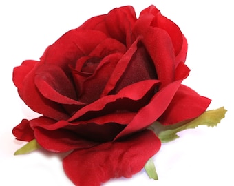 Deep Red Botanic Rose - Silk Flowers, Artificial Flowers PRE-ORDER- With or Without Stem