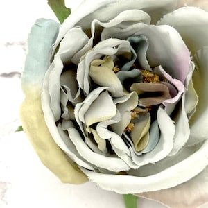 Small Blue Green Two Tone Cabbage Rose -  Artificial Flowers, Silk Flowers