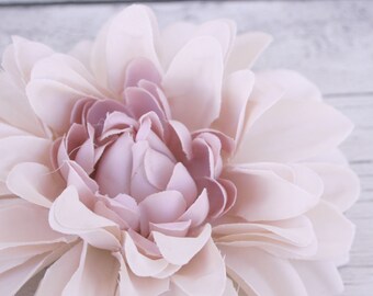 Champagne Blush Dahlia - Artificial Flower, Silk Flower - Available with Stem