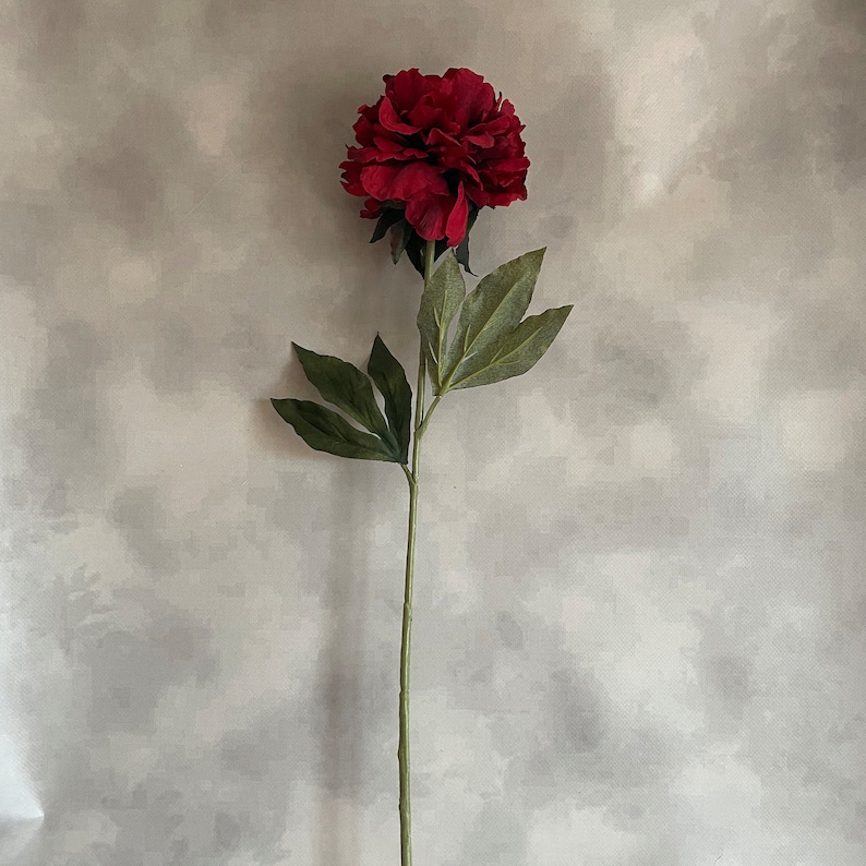 Deep Red Peony Very Full Artificial Flower Head, Silk Flower PRE-ORDER image 4