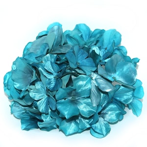 Large Metallic Turquoise Hydrangea Bunch - With or Without Stem - Artificial Flowers, Blossoms, Silk Flowers - PRE-ORDER
