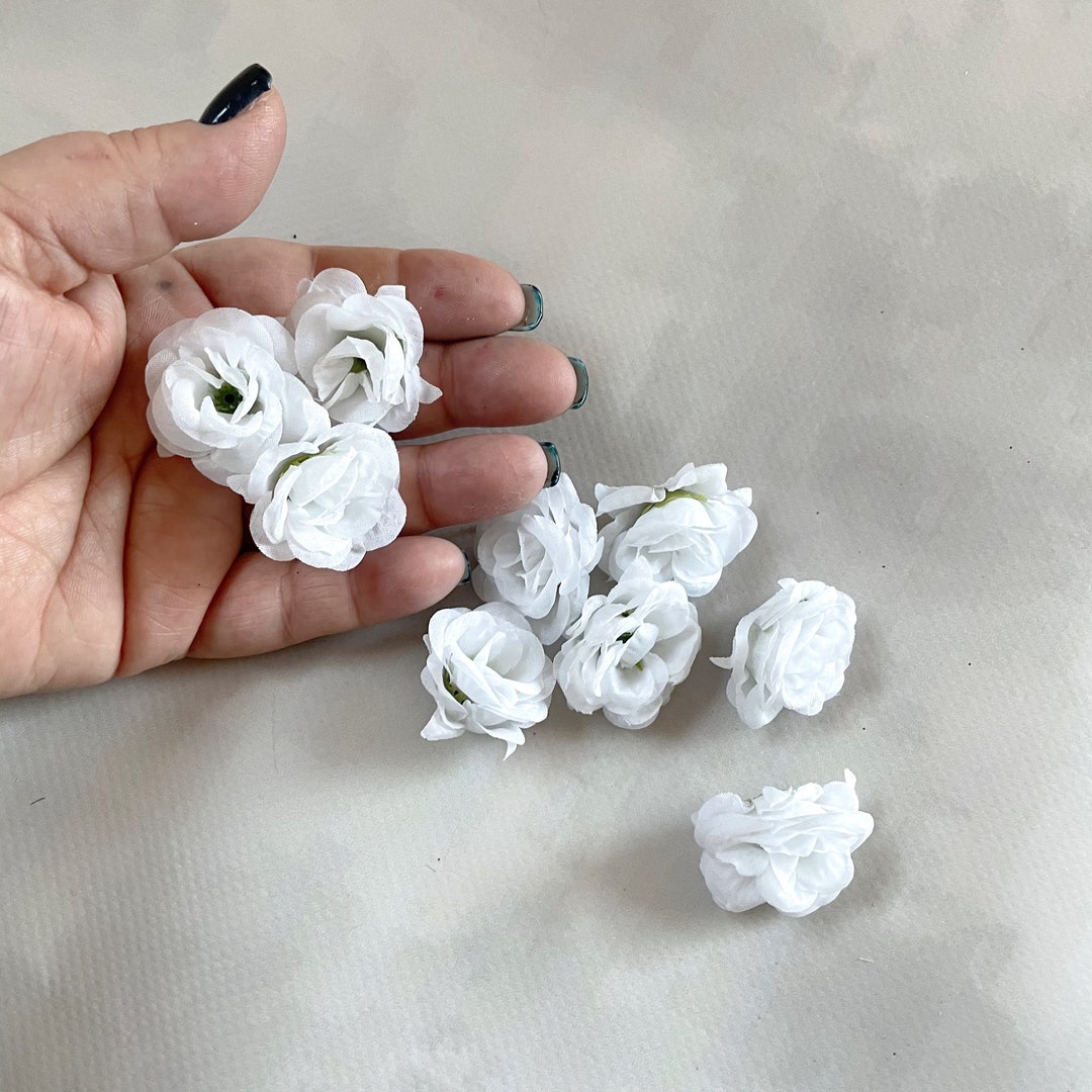 9 White Tea Roses - Artificial Flowers, Silk Roses, Small Flowers - Etsy