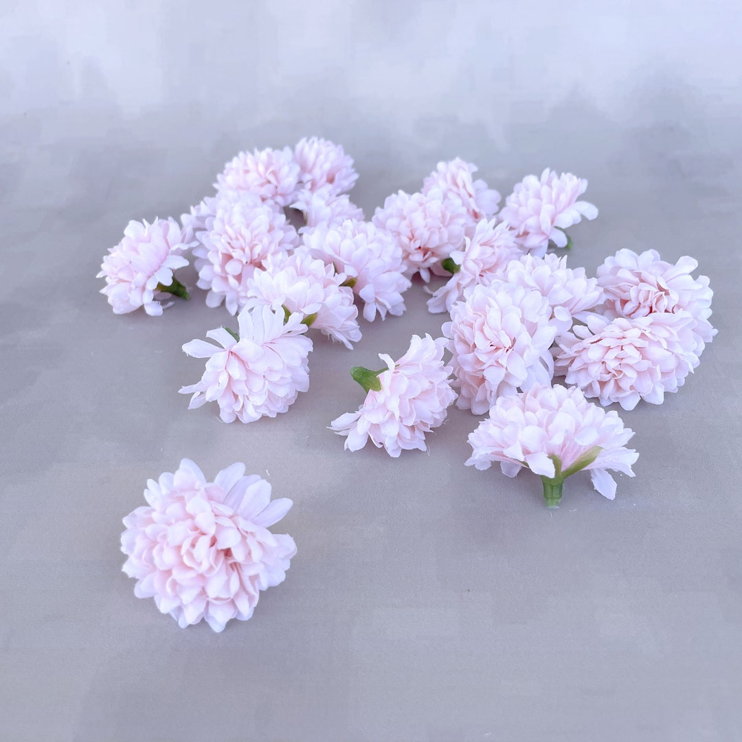 20 Light Pink Mini Carnation Mums Artificial Flowers Baby Etsy