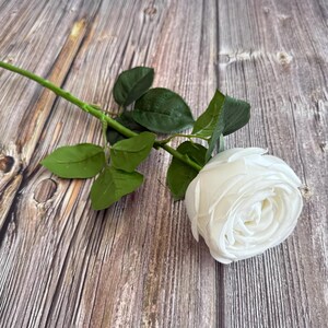 Long Stem Gorgeous Real Touch Pure White Bella Rose - Artificial Flower Rose  *Slightly Imperfect - Please read full description*