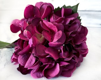 Violet Hydrangea Head with or without Stem - Artificial Flower, Silk Flower