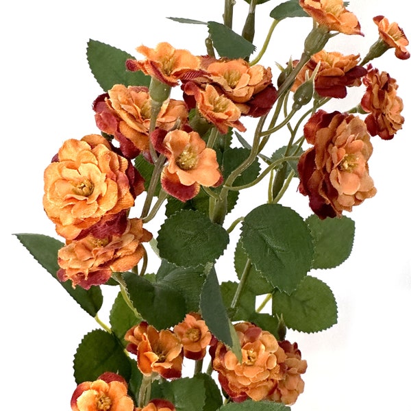 Orange Yellow Primrose Spray - Silk Flowers, Artificial Flowers - Long Stem Rose Spray