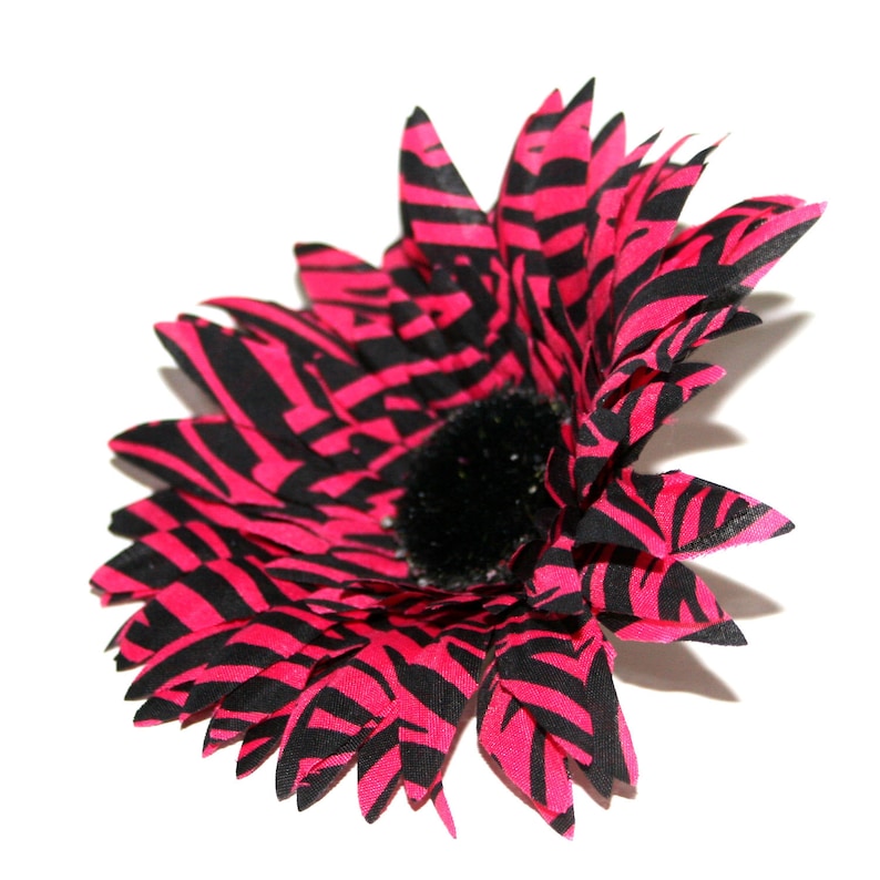 Zebra Daisy Pink and Black Artificial Flowers Silk Etsy