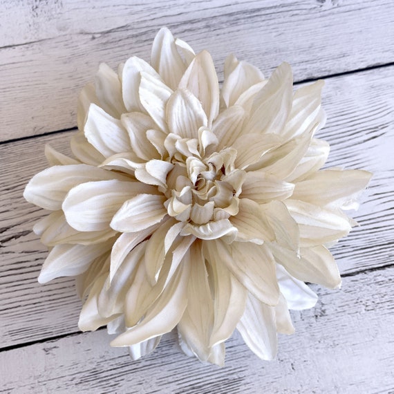1 RIESIGE Creme Dahlie - Kunstblume - VORBESTELLUNG