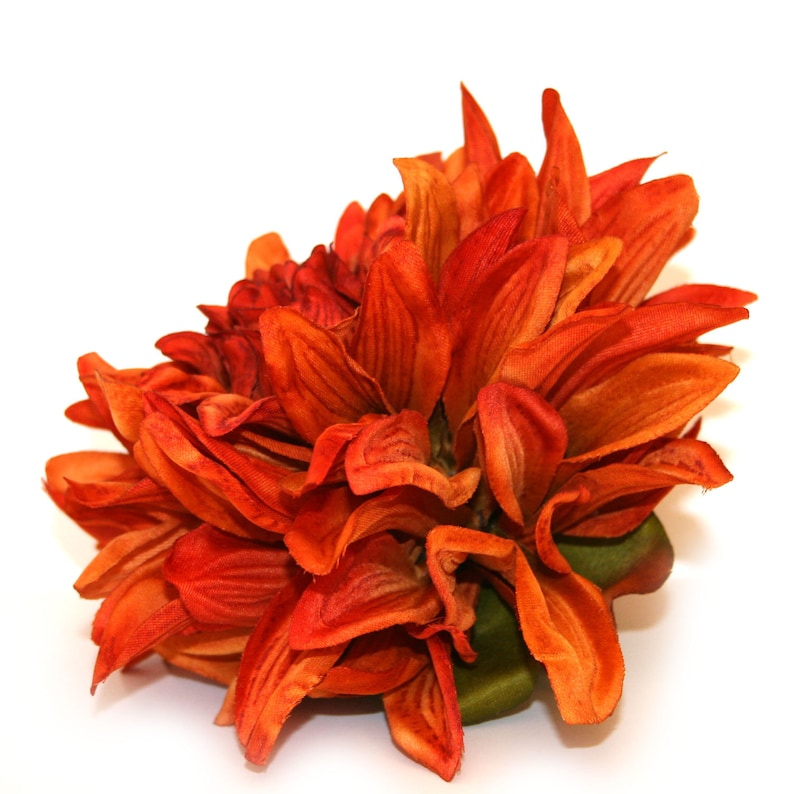 1 ENORMOUS Burnt Orange Silk Dahlia Artificial Flower 6 Etsy