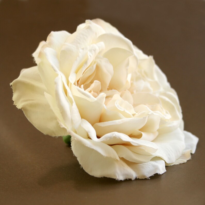 1 Large Cream Sophia Rose Peach Accents Artificial Flower PRE-ORDER With or Without Stem image 5