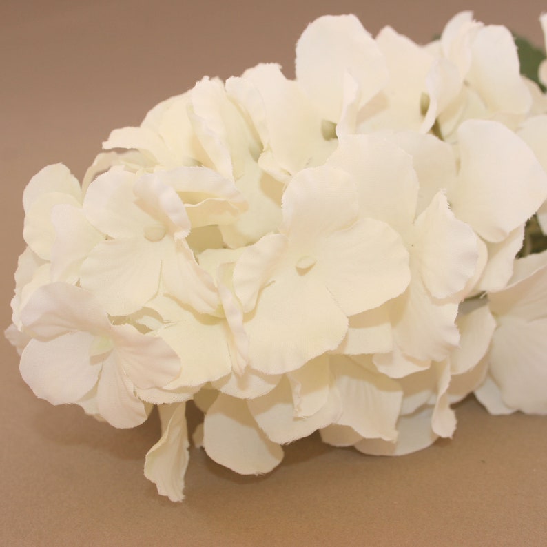 Full Head with or without stem Silk Flower Cream Cone Hydrangea Bunch Artificial Flower