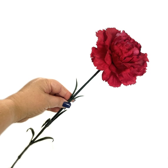 Echte rote Nelke - Kunstblumen - Mit oder ohne Stiel erhltlich - Etsy.de