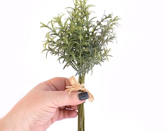 Mazzo di erbe aromatiche al rosmarino - Steli con filo metallico avvolti in carta - Legati con rafia - PRE-ORDINE