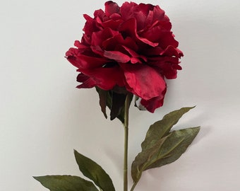 Deep Red Peony - Very Full - Artificial Flower Head, Silk Flower - PRE-ORDER