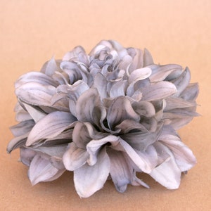 Light Grey Dahlia - Boutique Quality - Artificial Flower, Silk Flower, Flower Head - PRE-ORDER
