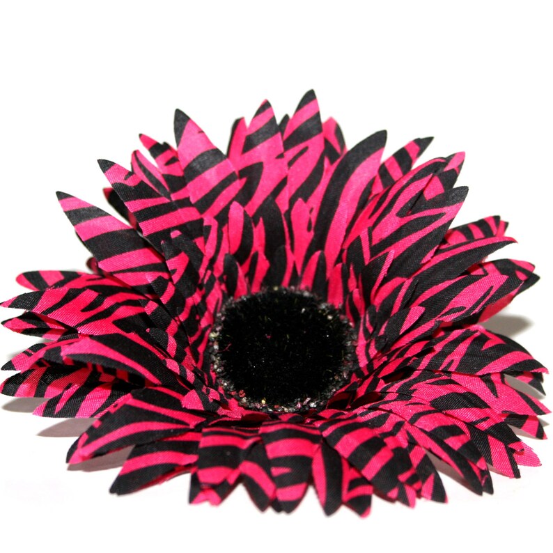 Zebra Daisy Pink and Black Artificial Flowers Silk Etsy