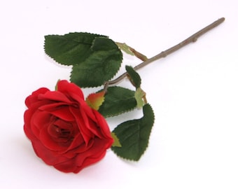 Red Garden Rose Pick - Artificial Flowers, Silk Roses